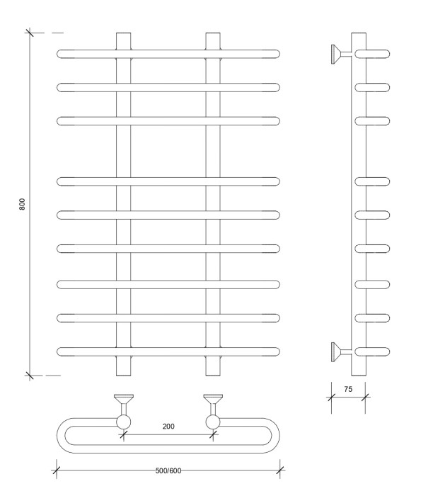 Полотенцесушитель водяной 80x20x60 Венеция 5 (хром) Secado арт. 4603777446581