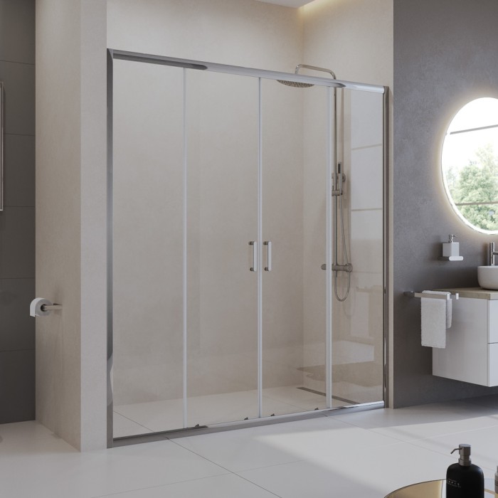 Душевая дверь в нишу 170x195 BelBagno, глянцевый хром, Uno-195 арт. UNO-195-BF-2-170-C-Cr