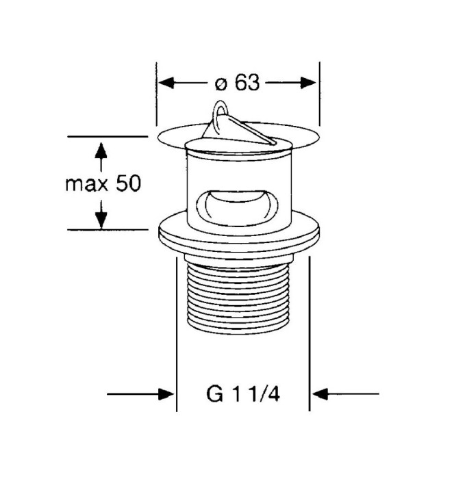 Донный клапан для раковины, Kludi, хром - 1042705-00