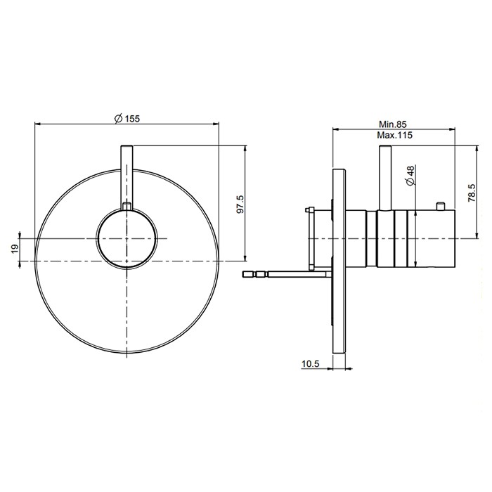 Fima Carlo Frattini Смеситель для душа, встраиваемый, термостатический, Fimatherm, F4039X1NS цвет: черный