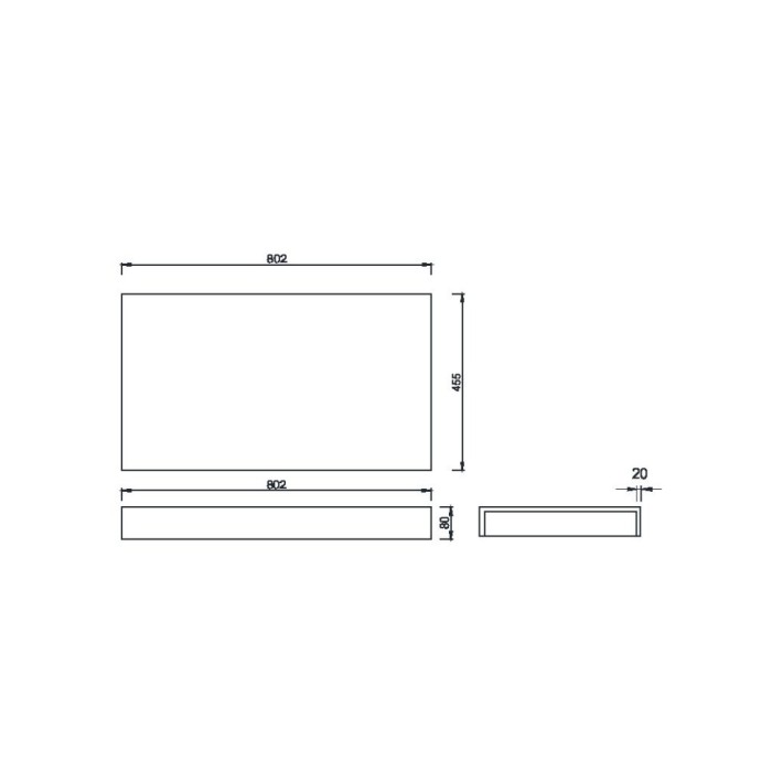 Столешница прямая 80см, Boheme Flat - 869-080