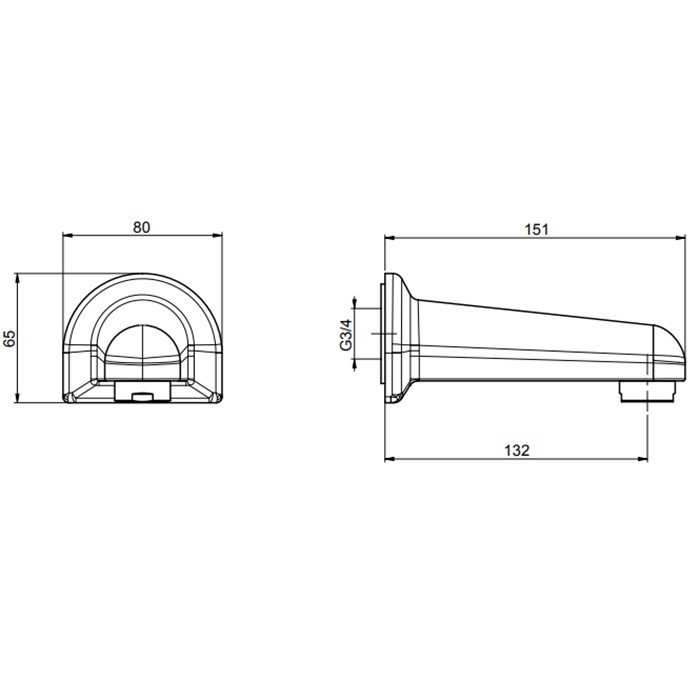 Fima Carlo Frattini Излив настенный, длина 130 мм., Wellness, F2040CR цвет: хром