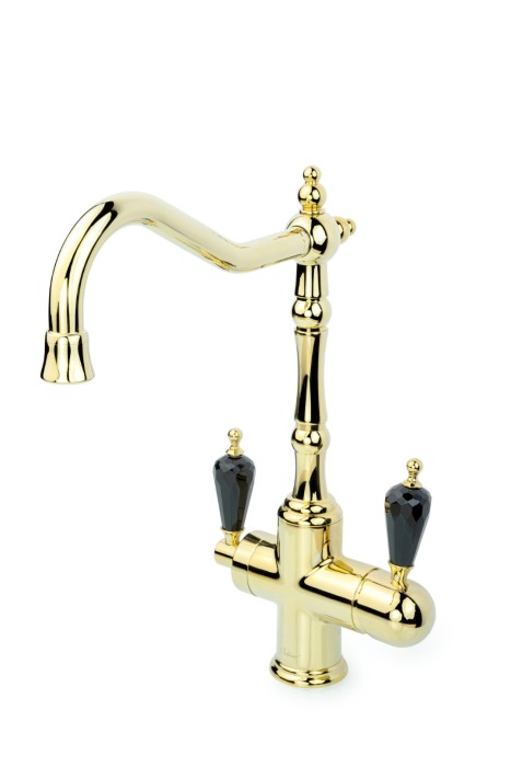 Смеситель для кухни с краном с черным кристаллом swarovski, Boheme Kitchen - 112-BSW