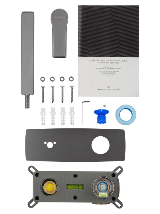 Смеситель для раковины встраиваемый, Wonzon & Woghand Brilliant, WW-88869079-BGM цвет: графит