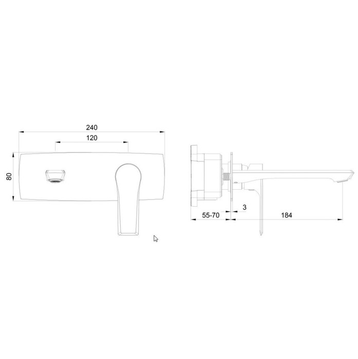 Смеситель для раковины встраиваемый, Wonzon & Woghand Brilliant, WW-88869079-BGM цвет: графит