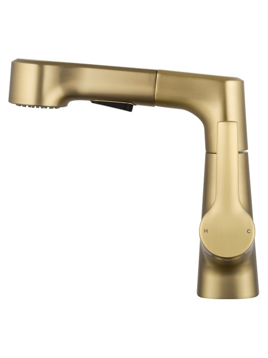 Смеситель для раковины с выдвижным изливом, Wonzon & Woghand, WW-121B108-BG цвет: золото