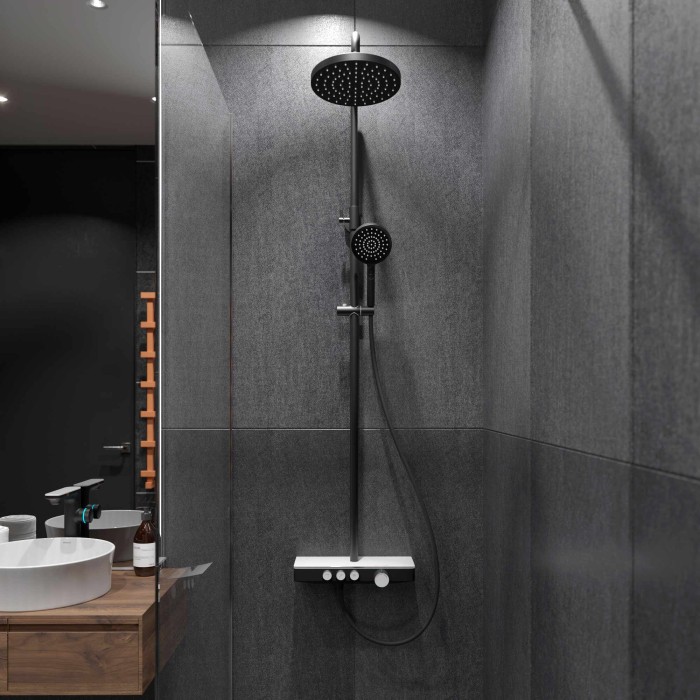 Душевая стойка BERGES Morans, черный арт. 075002