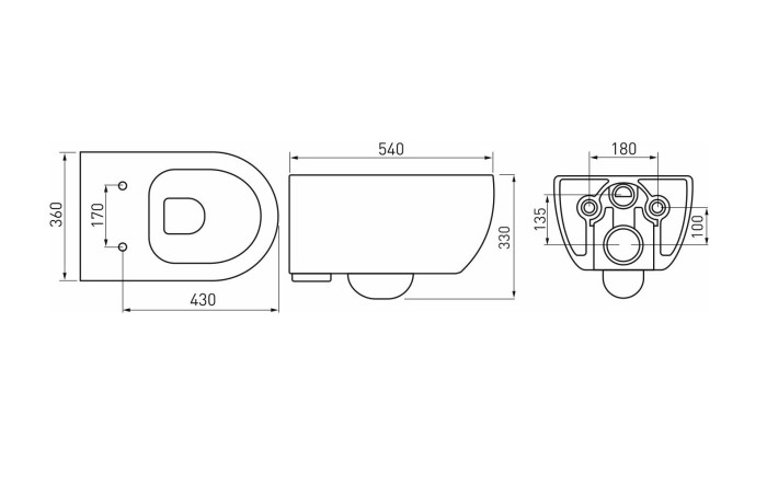 Комплект для монтажа подвесного унитаза NOVUM525, кнопка L1 белая, унитаз EGO XL Rimless, сиденье Okus Slim SO, Berges арт. 043323