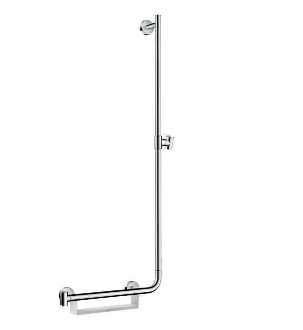 Душевая штанга Comfort 110 см, правосторонняя Unica Hansgrohe, белый, хром арт. 26404400