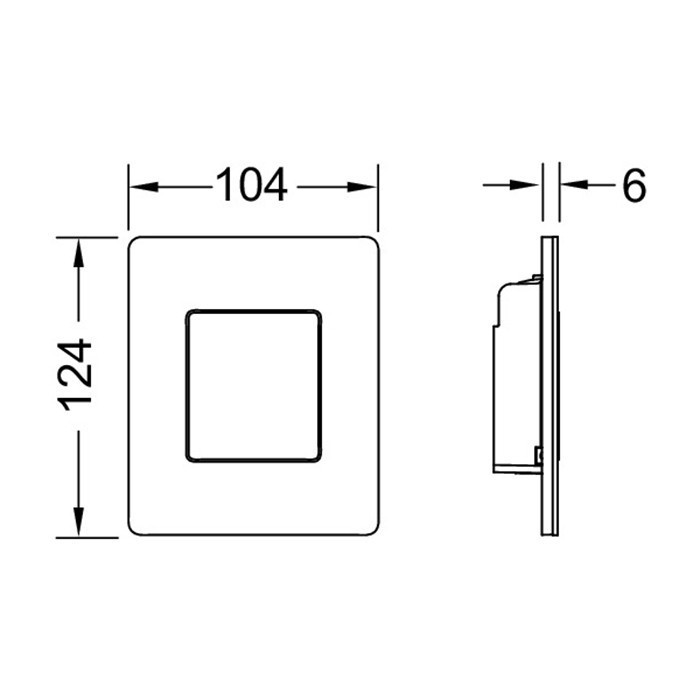 Панель смыва для писсуара с картириджем, 124х104х6 мм, белый матовый, now solid TECE арт. 9242433