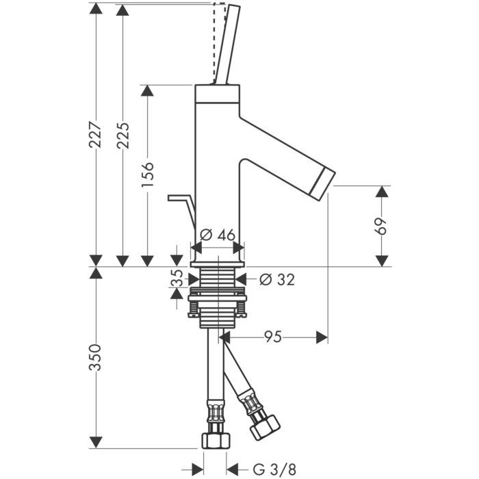 Смеситель для раковины Starck Axor, хром арт. 10116000
