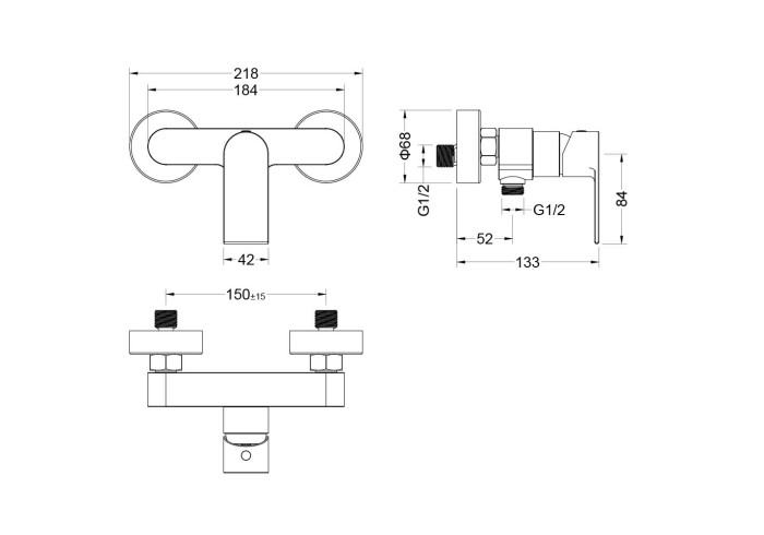 Смеситель для душа, Aquatek Лира, хром арт. AQ1460CR