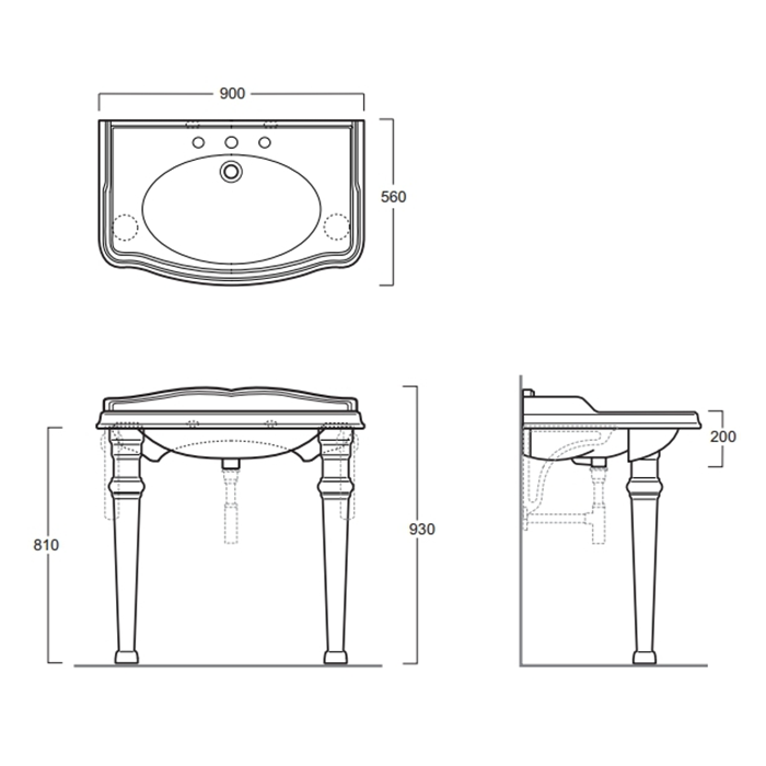 Структура металлическая 91x56xh85см, с раковиной на 1 отв., Материал: латунь, King хром, Tiffany World - TWKI3090.1сr AR864bi*1