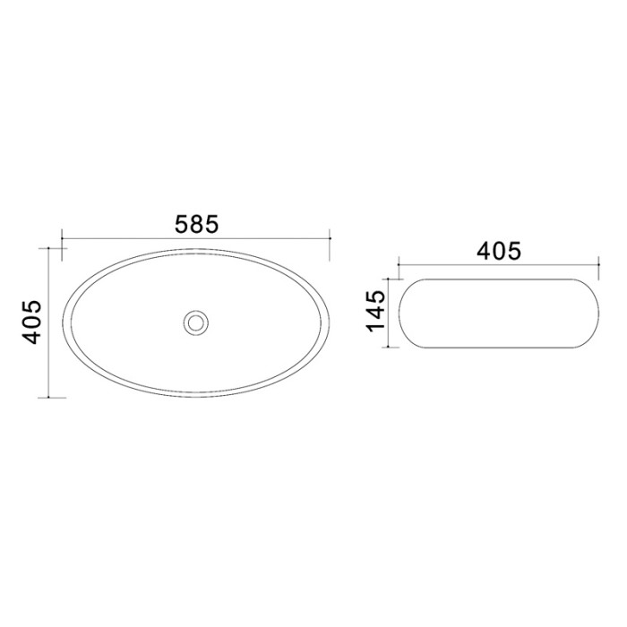 Раковина 58,5х40,5х14,5, накладная, белая, Azario - AZ-428