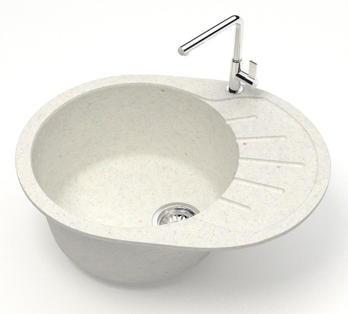 Кухонная мойка Light 575х440х215 искусственный мрамор, хлопок, Azario Light - CS00079921