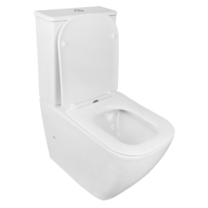 Унитаз-компакт 620x380x830 напольный, безободковый в комплекте с бачком и сиденьем микролифт, Azario LEVANTO арт. AZ-1228A