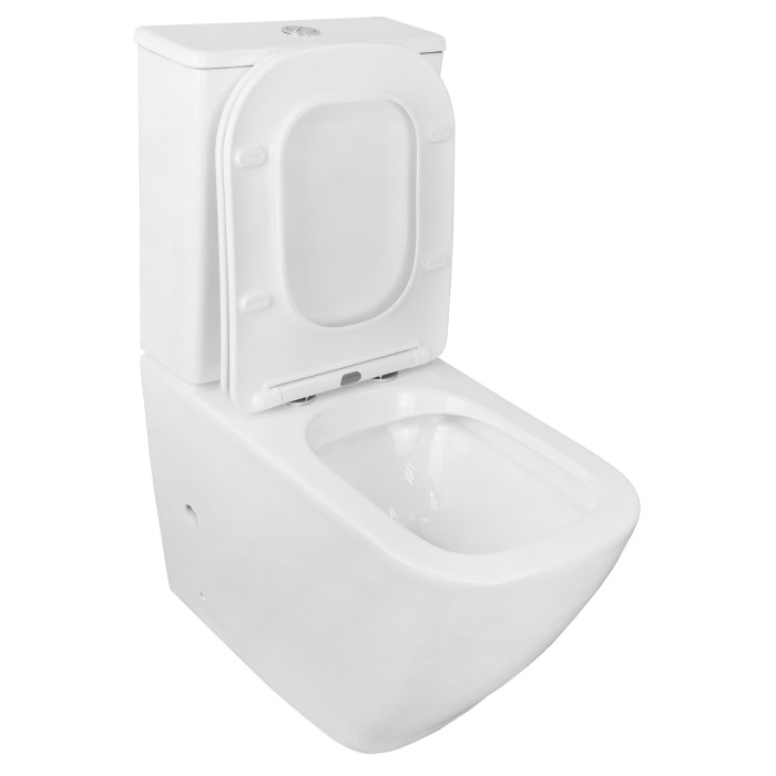 Унитаз-компакт 620x380x830 напольный, безободковый в комплекте с бачком и сиденьем микролифт, Azario LEVANTO арт. AZ-1228A