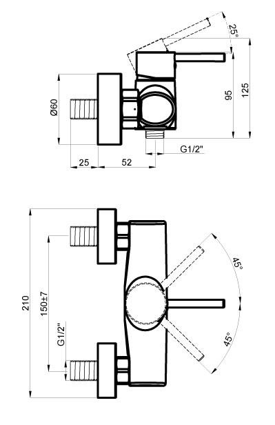 Смеситель для душа, хром, Azario TASCO арт. AZ-15160631