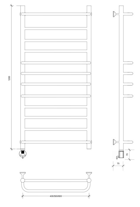 Полотенцесушитель электрический 100x60 Верона 1 Secado арт. 4673739234631