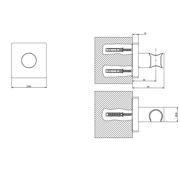 Держатель неподвижный для душевой лейки., Gessi Rilievo, хром арт. 59157#031