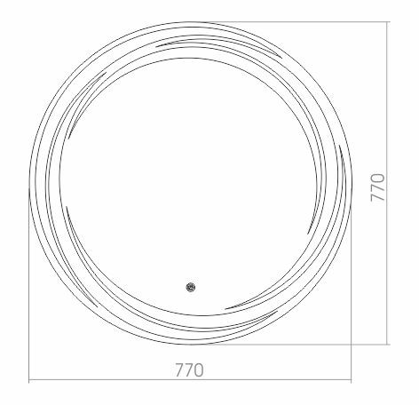 Зеркало D770, LED-подсветка с диммером, сенсорный выключатель, Azario Милуз - ФР-00000937