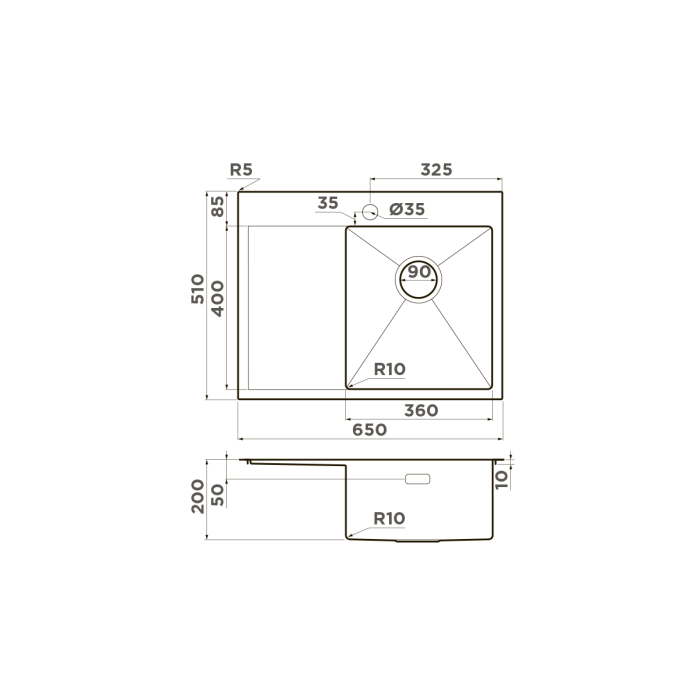 Кухонная мойка Omoikiri Akisame 65-R-GM нерж. сталь, цвет вороненая сталь арт. 4973098
