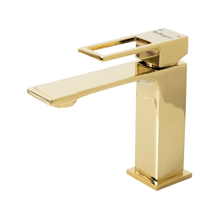Смеситель для раковины BelBagno, глянцевый золото, LUCE, однорычажный арт. LUC-LVM-ORO