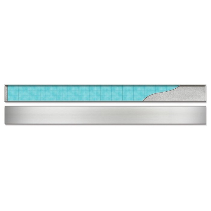 Душевой лоток D40 650 мм, боковой слив, пластиковый, рамка и решетка из нержавеющей стали, Fit and Go Azario - AZ-CH 650 KN