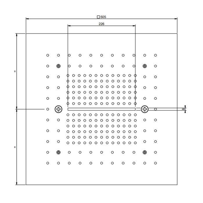 Накладная панель 50x50cм., для душевой системы, встраиваемой в потолок, Gessi Afilo, black xl арт. 57016#299