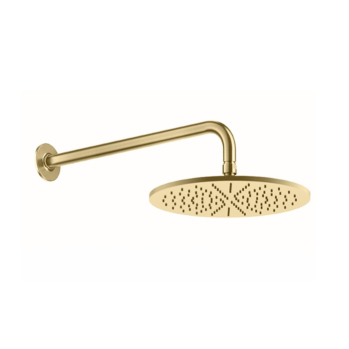 Душевая головка настенная, шарнирная на 1/2”, d300мм, Gessi Inciso, brushed brass pvd арт. 58248#727