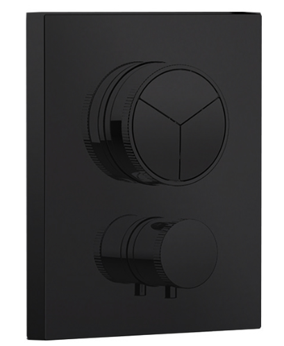 Душевая система Almar Core с термостатом, верхний душ Velvet Rain 30х30см 2 режима, цвет черный матовый