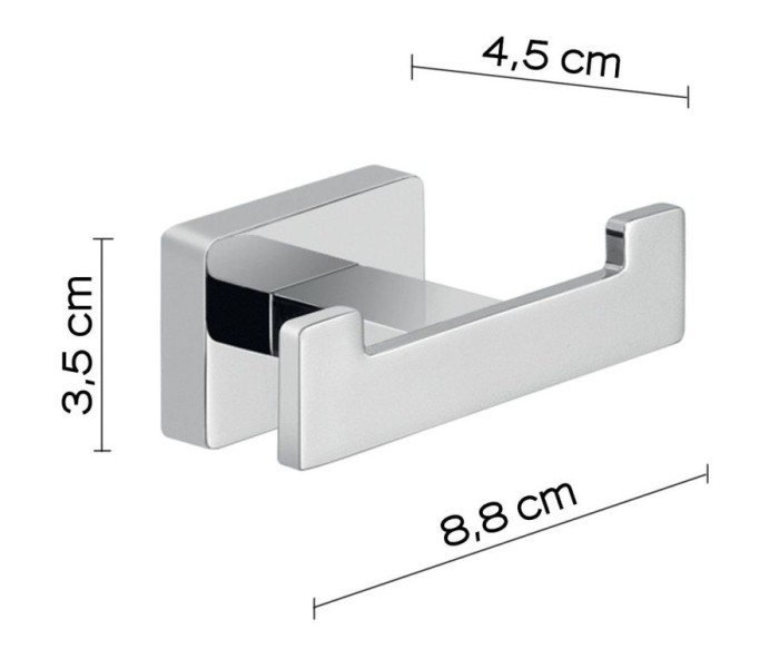 Крючок двойной Atena Gedy, 4426(13) цвет: хром