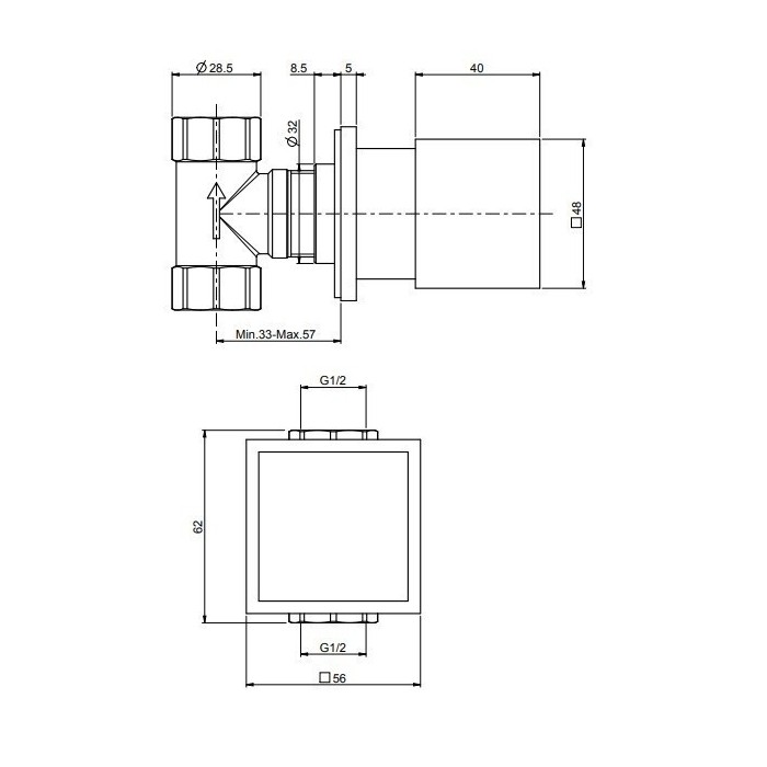 Fima Carlo Frattini Запорный клапан, Fit, F3523/1CR F2220 цвет: хром