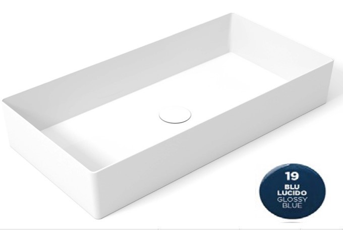 Накладная раковина 70x35x14 см, Olympia ceramica Slice, синий глянцевый арт. SLC42RE70019