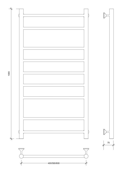Полотенцесушитель водяной 100x50 Триада 2 (хром) Secado арт. 4603759403861