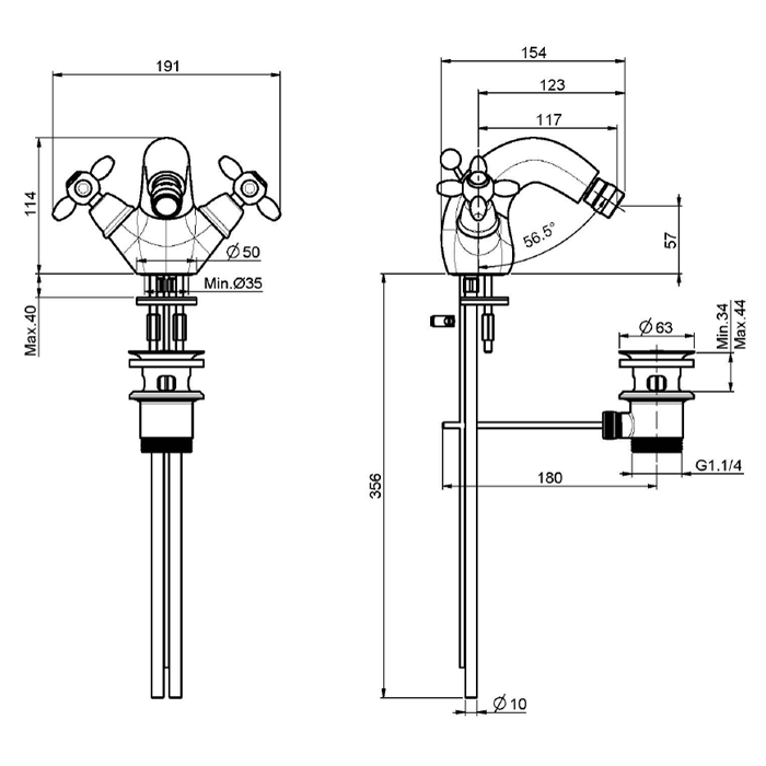 Fima Carlo Frattini Смеситель для биде, Olivia, F5042CR цвет: хром