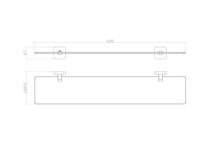 Стеклянная полка для ванной, Wonzon & Woghand Still, WW-6627 цвет: хром