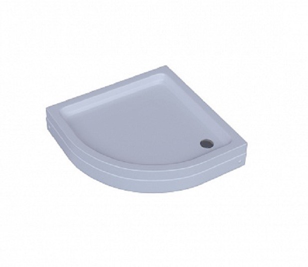 Душевой поддон 100x100, 1/4 круга R50, с ножкамии и с фронтальным экраном, без сифона, Aquatek арт. DPA-0000002