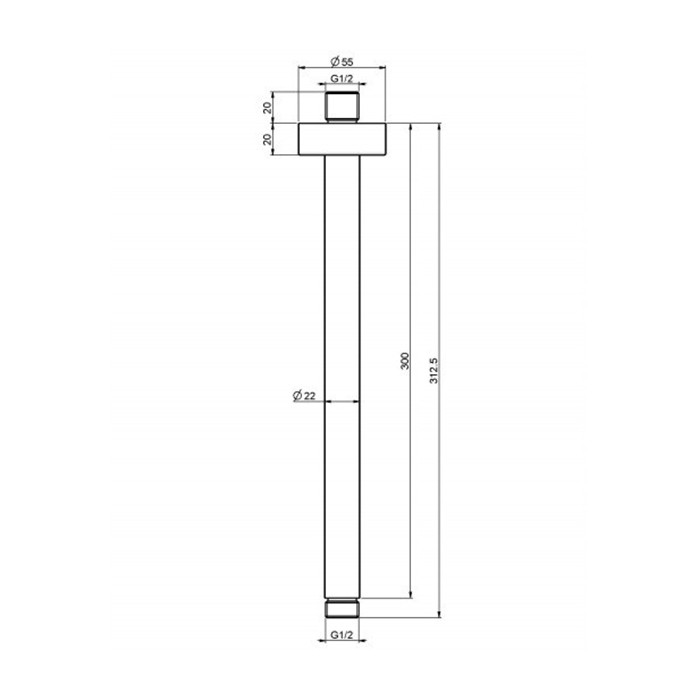 Fima Carlo Frattini Держатель верхнего душа 30см., потолочный, Wellness, F2586NS цвет: чёрный
