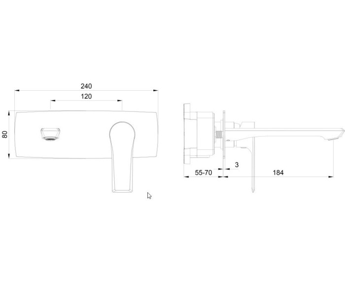 Смеситель для раковины встраиваемый, Wonzon & Woghand Brilliant, WW-88869079-CR цвет: хром