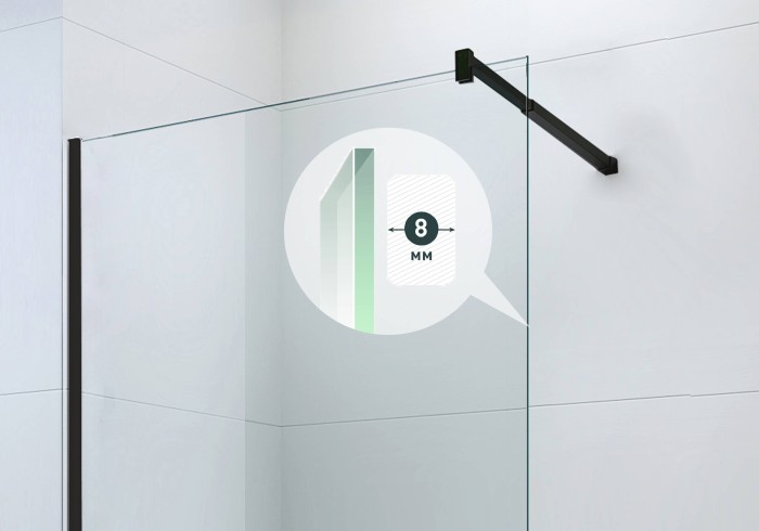 Душевая стенка 1100x2000мм BERGES Sky black, черный арт. 064011