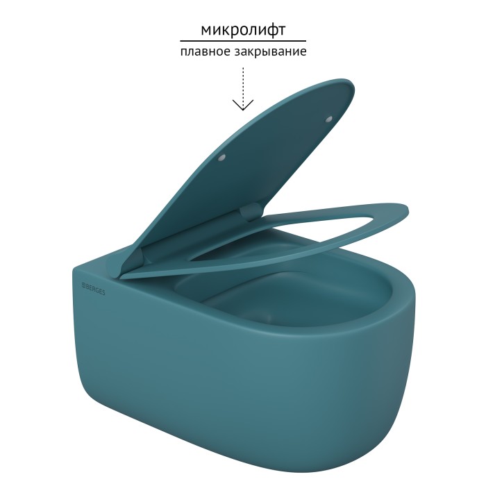 Унитаз BERGES EGO XL, сиденье дюропласт EGO XL Slim SO, арт. 082140