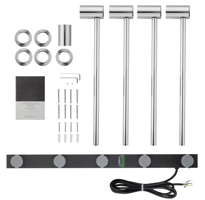 Полотенцесушитель электрический встраиваемый, Wonzon & Woghand Hamburg, WW-AL314-CR цвет: хром