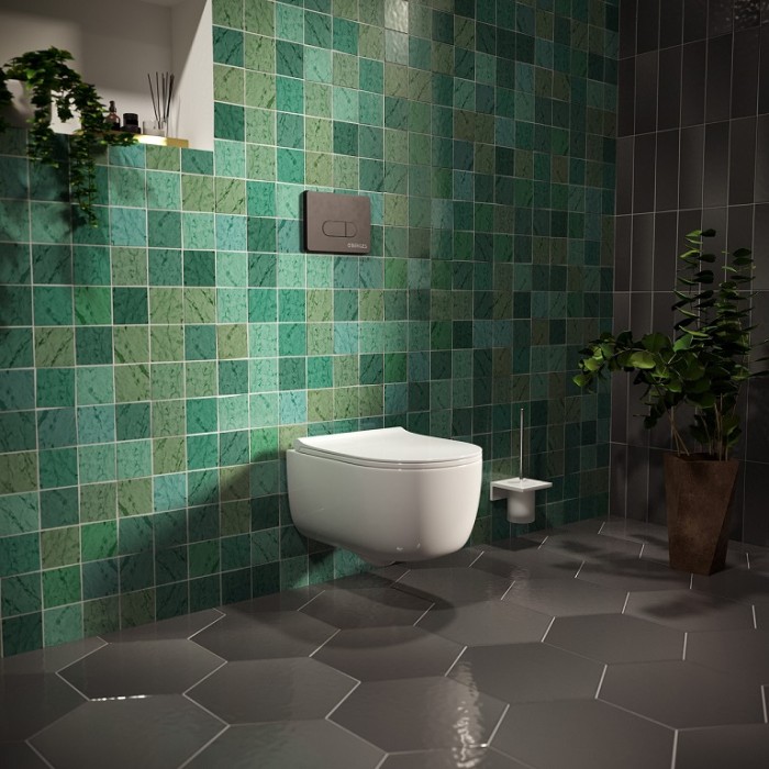 Комплект унитаза с инсталляцией NOVUM525, кнопка D5 Soft Touch черная, унитаз EGO Rimless, сиденье дюропласт Toma Slim SO																														 арт. 047235