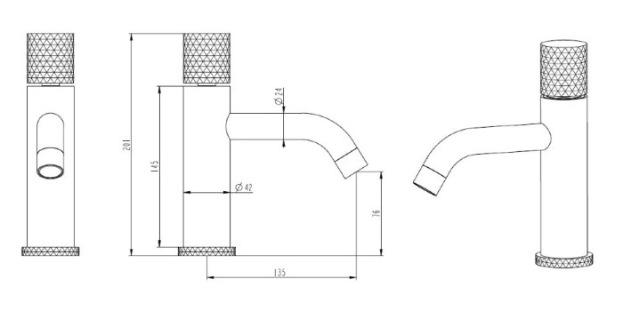 Смеситель для раковины, белый, Stick Boheme 121-WG.2