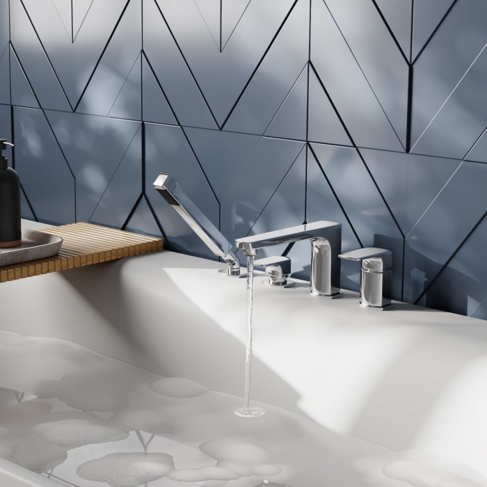 Смеситель на борт ванны, 4 отверстия Salm 2700 WasserKRAFT арт. 2755