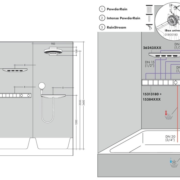Верхний душ с настенным креплением скрытого монтажа Rainfinity Hansgrohe, хром арт. 26234000