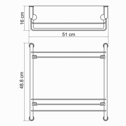 Полка стеклянная двойная WasserKRAFT арт. K-2022