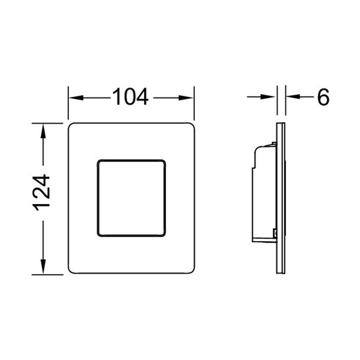 Панель смыва для писсуара с картириджем, 124х104х6мм, нержавеющая сталь, now solid TECE арт. 9242434