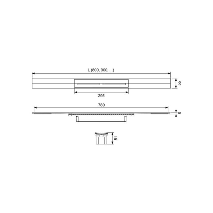 Профиль для душа, 900 мм, polished gold optic, drainprofile TECE арт. 670812